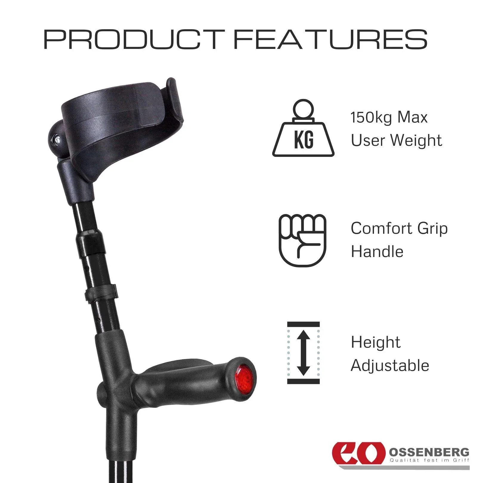 KLASSIKER Anatomic Soft Grip Forearm Crutches - Image 9