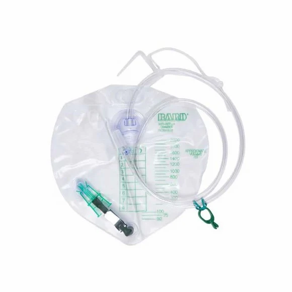 Night Drainage Bag, w/ Tubing, Hanger, & Valve - 2L