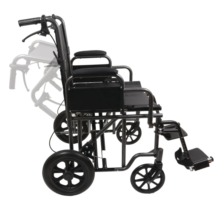Bariatric Steel Transport Chair 22" - Image 2