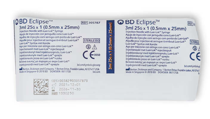 Eclipse Safety Hypodermic Syringe & Needle - Image 4