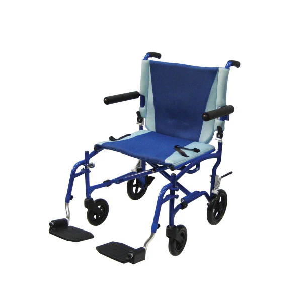 Blue Aluminum Transport Chair