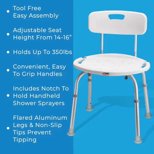 Shower and Bath Seat with Back - Image 2
