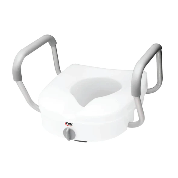 E-Z Lock Locking Raised Toilet Seat with Armrests