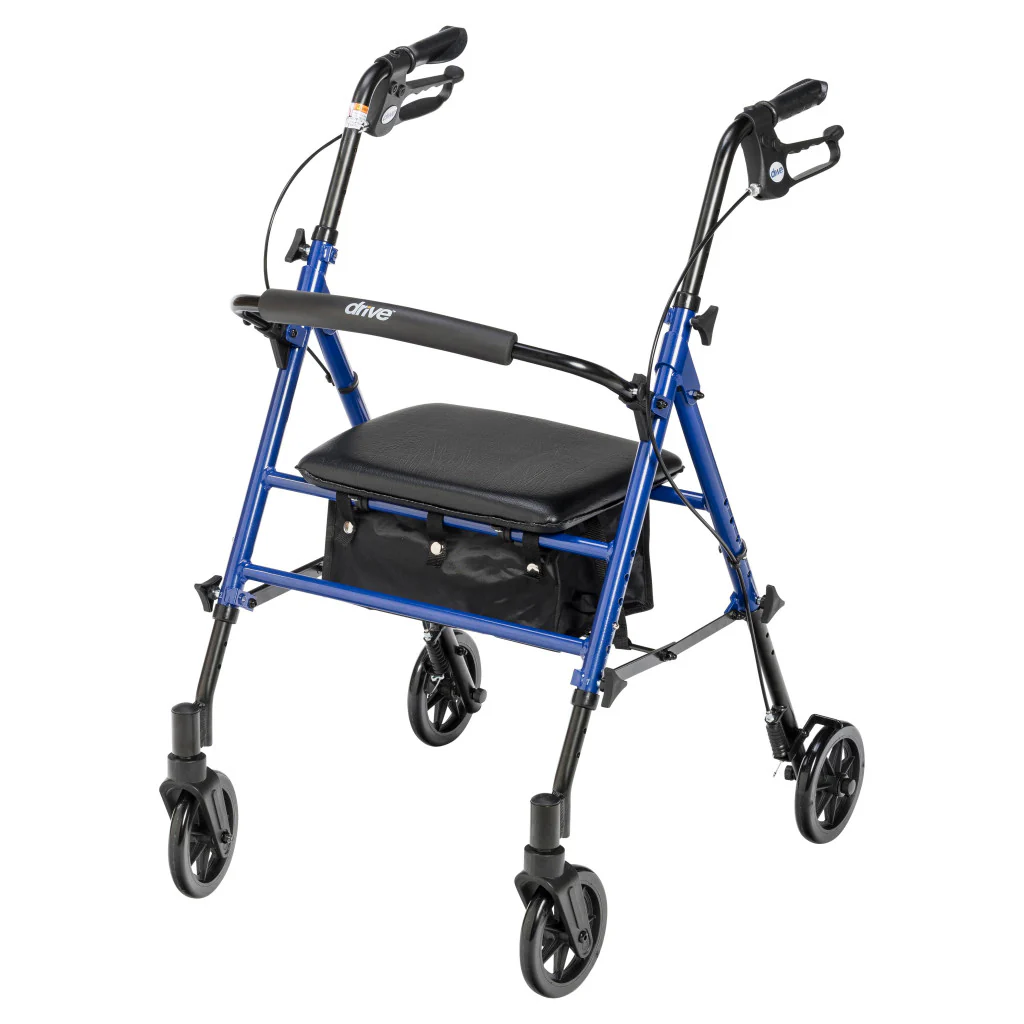 Adjustable Rollator w/ 6" Casters Blue