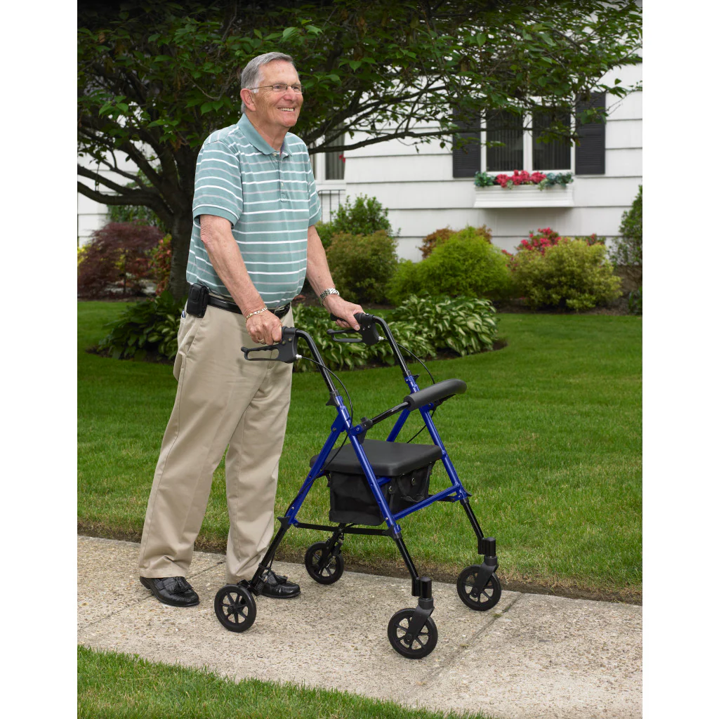 Adjustable Rollator w/ 6" Casters Blue - Image 10