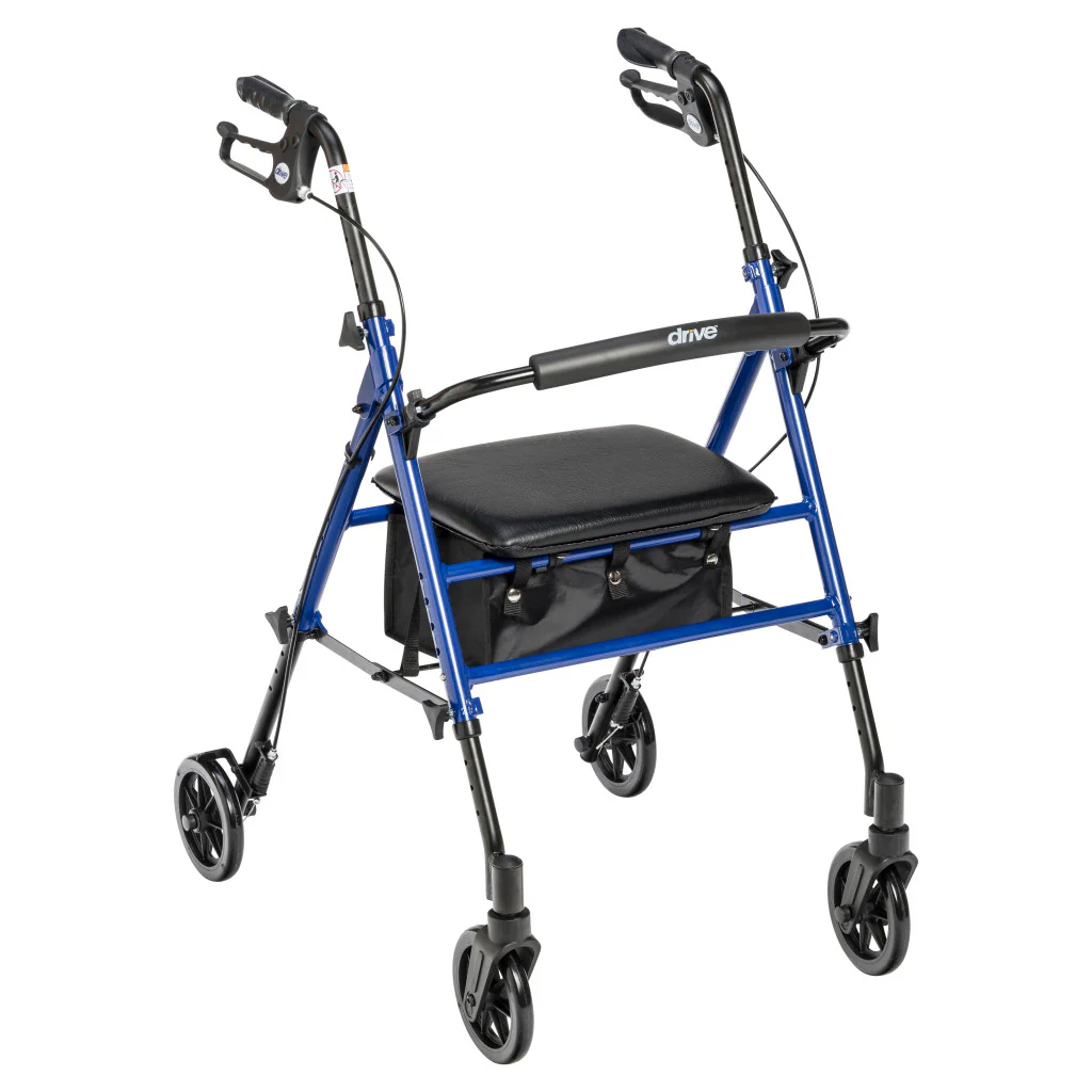 Adjustable Rollator w/ 6" Casters Blue - Image 2