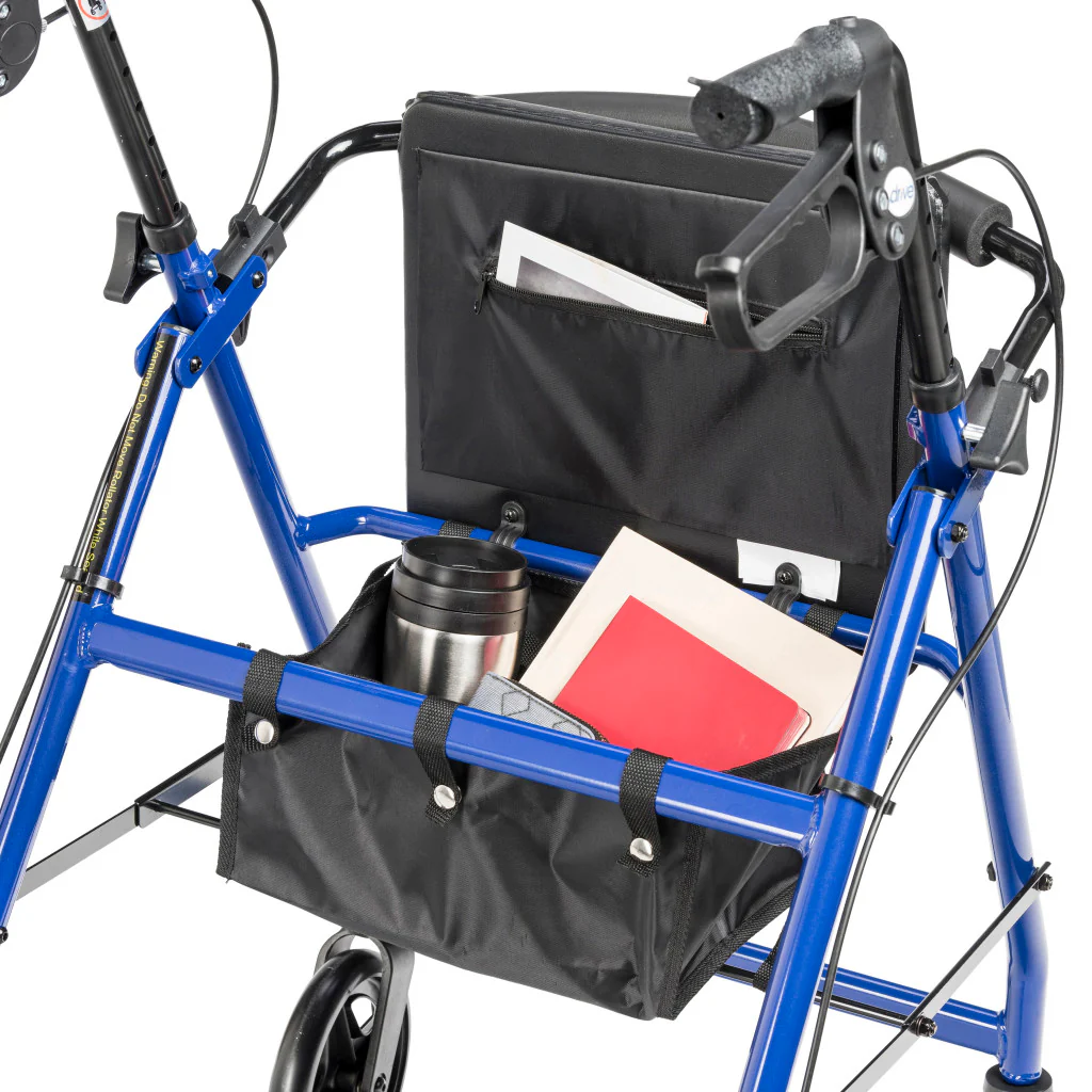 Adjustable Rollator w/ 6" Casters Blue - Image 8