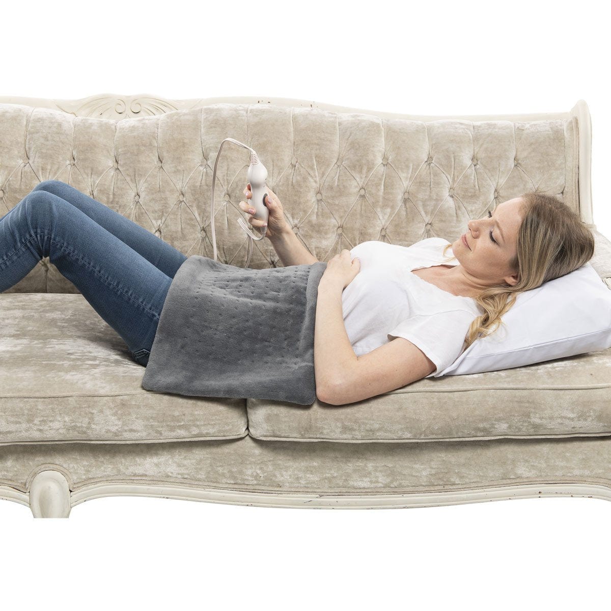 Electric Heating Pad Regular Size Grey 12"x24" - Image 2