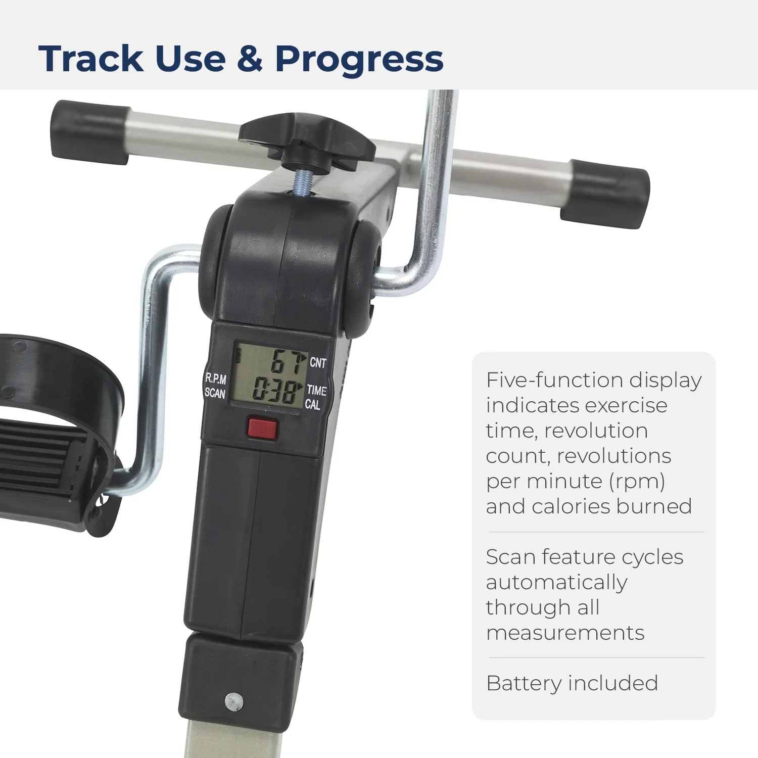 Folding Pedal Exerciser with Electronic Display - Image 6