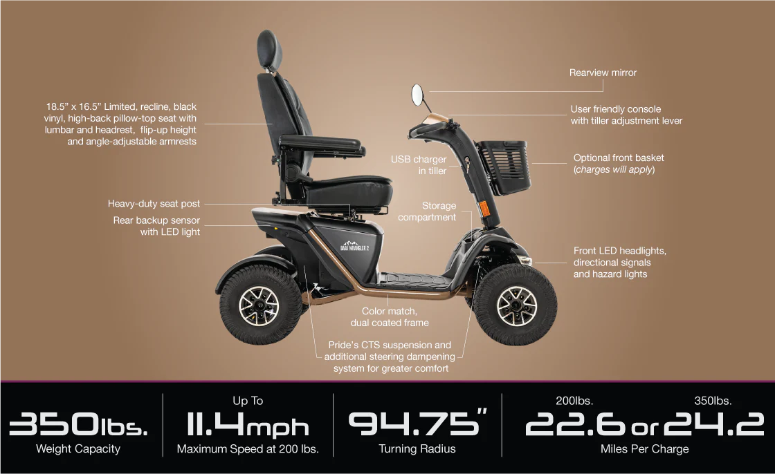 Baja Wrangler 2 All Terrain 4-Wheel Scooter - Image 4
