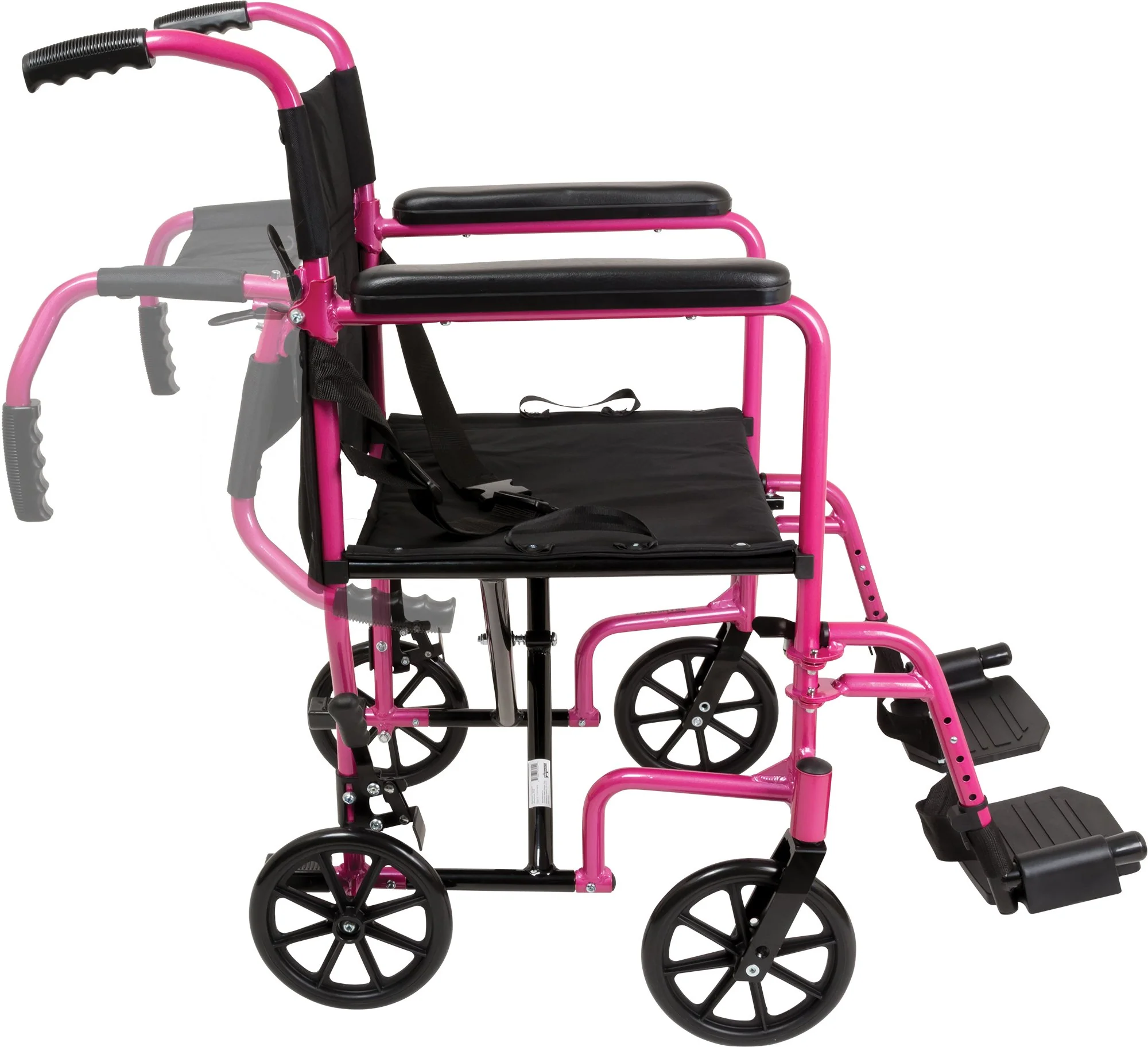 Aluminum Transport Chair with Footrests - Image 6