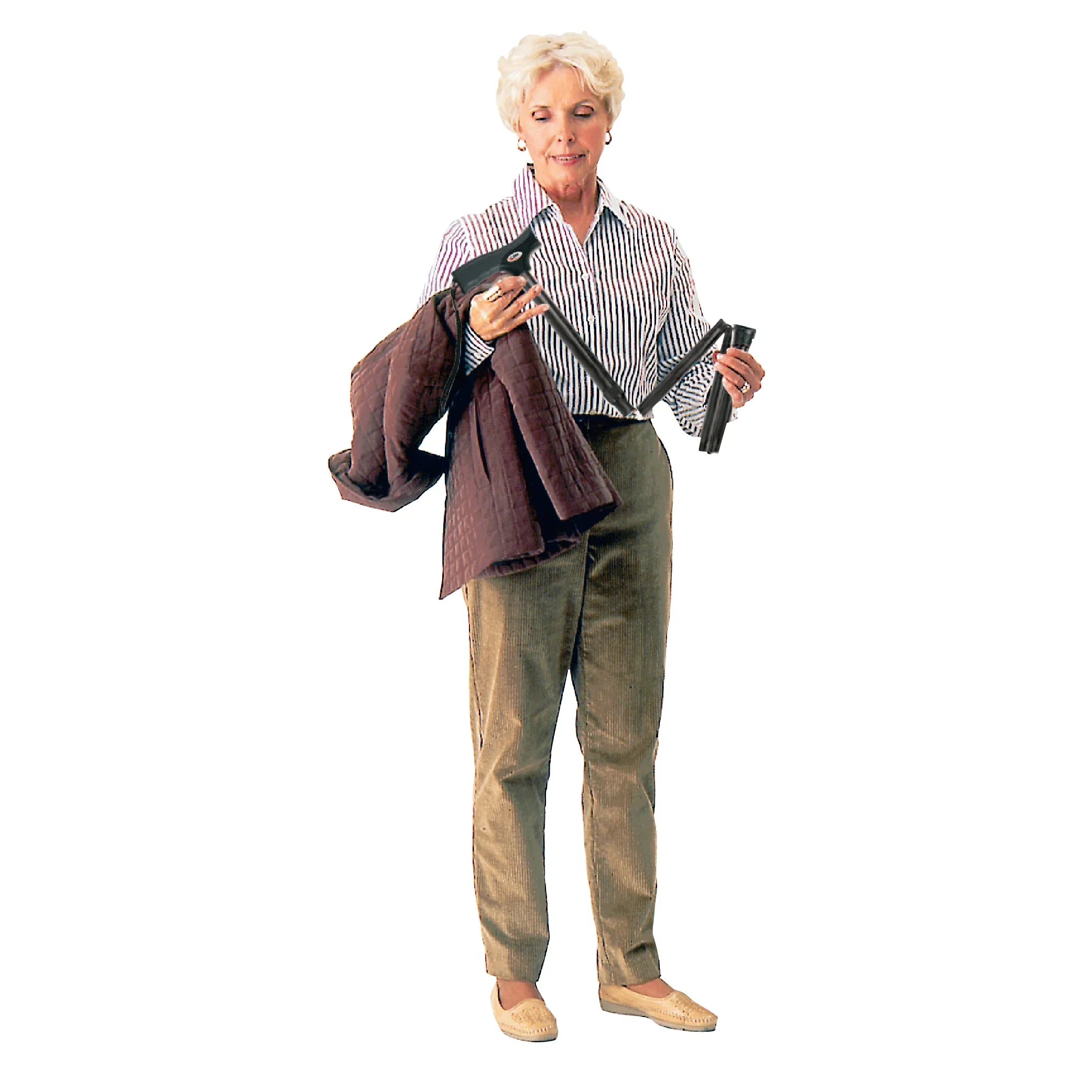 Soft Grip Folding Cane with Derby Handle - Image 6