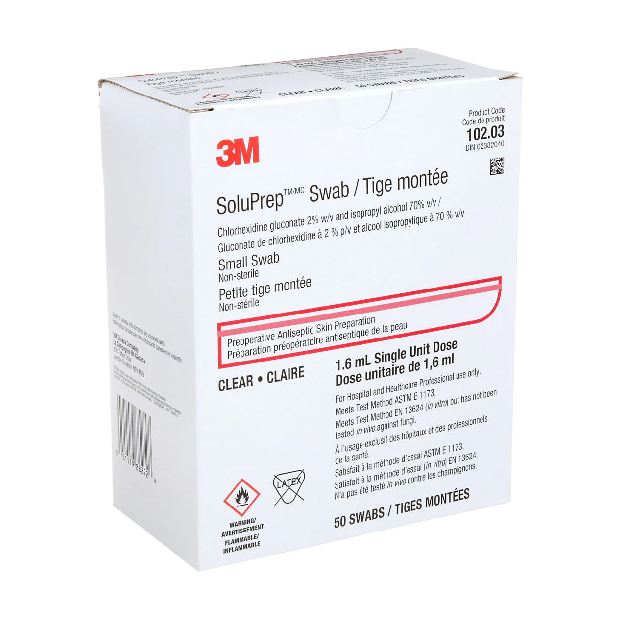 SoluPrep QD IV Swab with 2% CHG and 70% Alcohol Swab - Box of 50