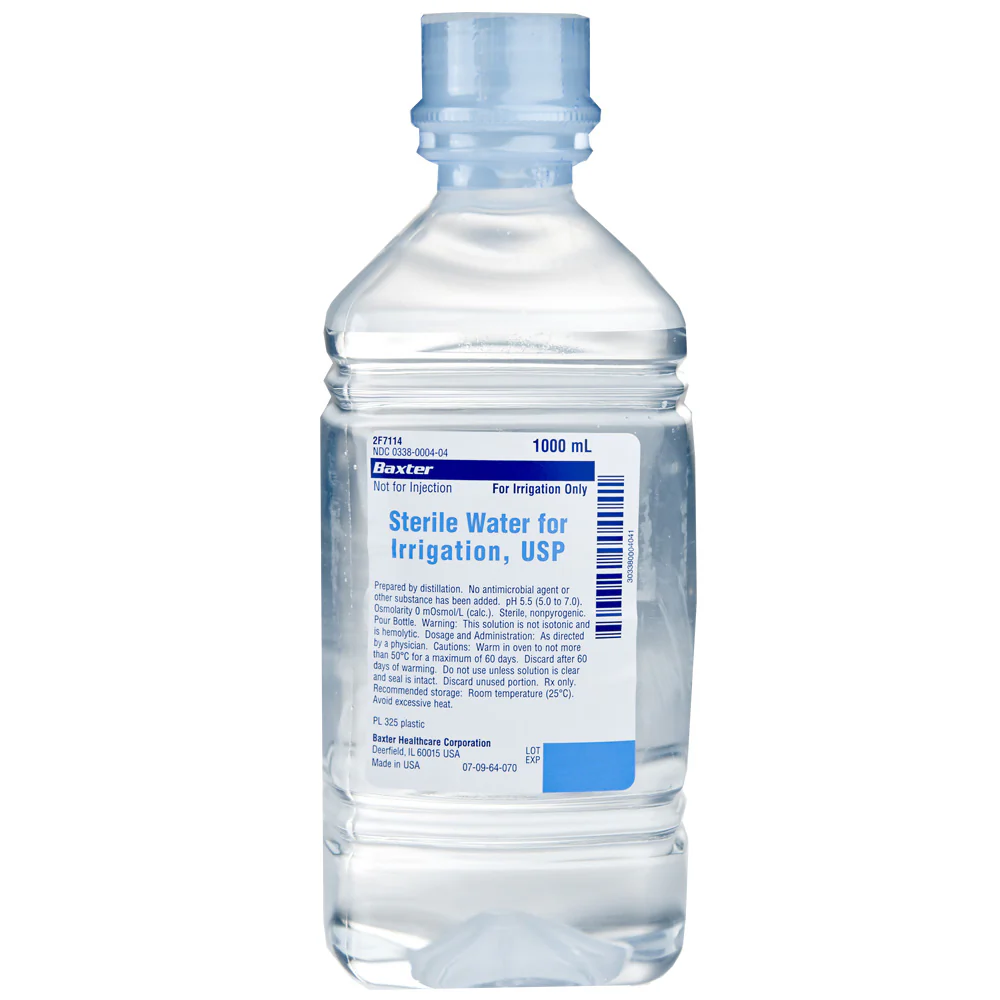 Sterile Water For Irrigation USP Pour Bottle 1000ml