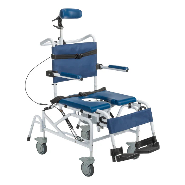 Tilting Aluminum Rehab Shower Chair Commode - Image 2