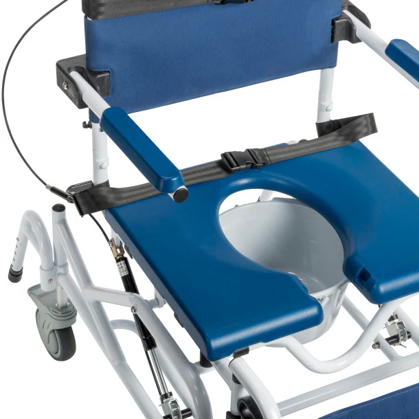 Tilting Aluminum Rehab Shower Chair Commode - Image 4